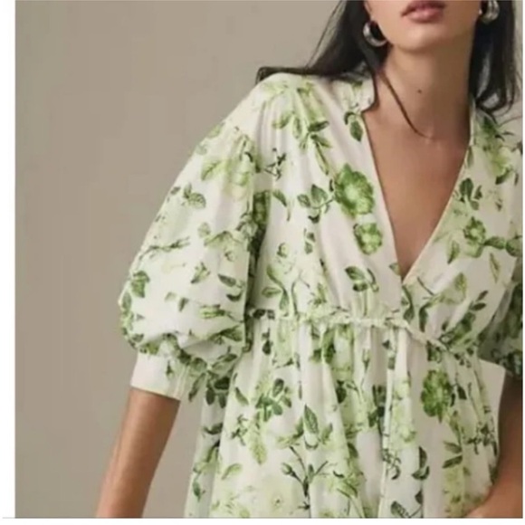 Anthropologie Maeve V-Neck Floral Tunic Dress - Picture 3 of 14